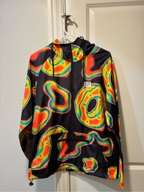 Mens OF Black Rainbow Heat-Map Print Hooded Jacket